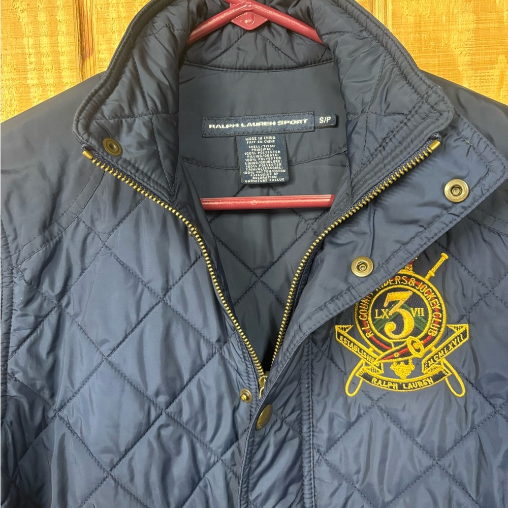 Ralph Lauren Blue Quilted Jacket with Crest - Picture 8 of 11